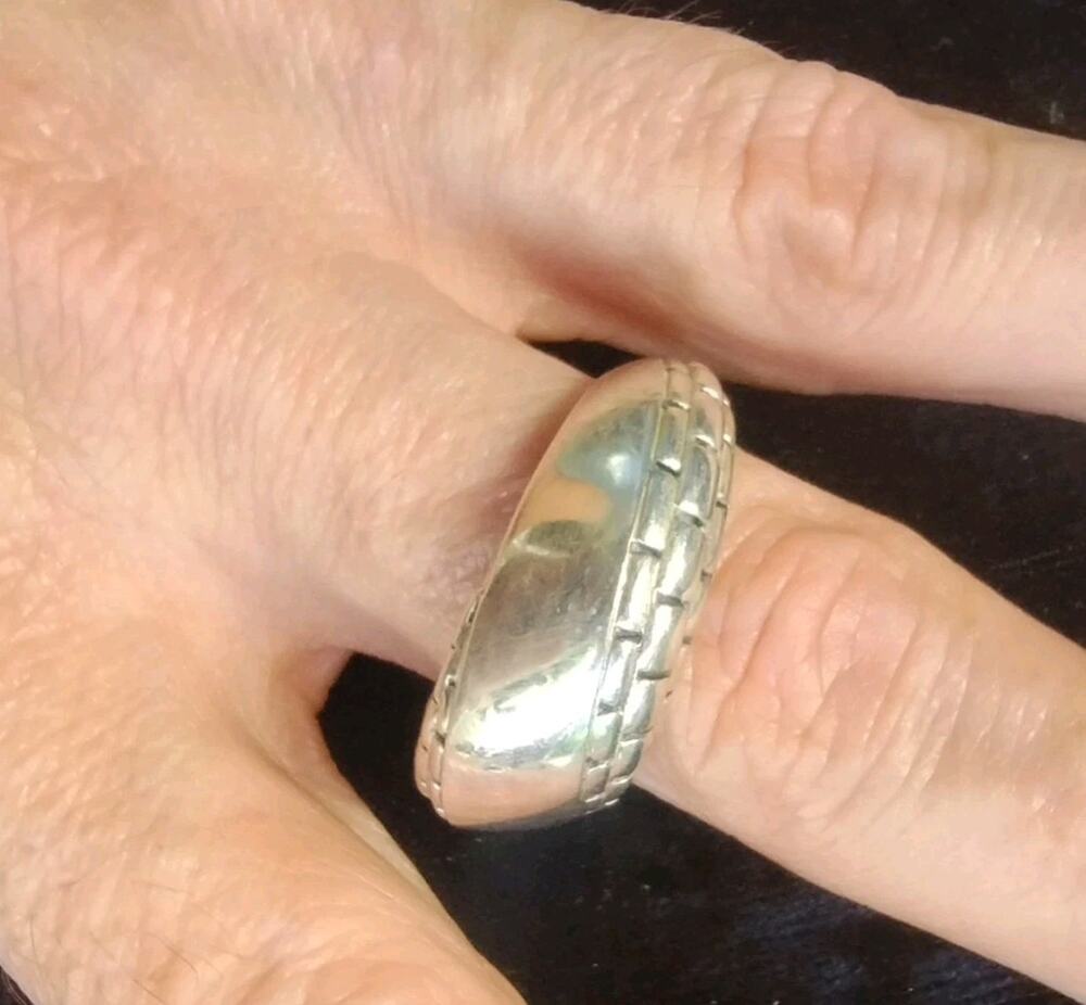 JAI Balance & Harmony Chunky Band Ring Sterling Silver Artisan Statement Ring 11
